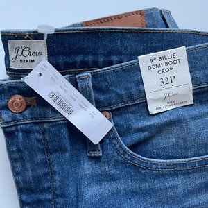JCREW - 9" BILLIE DEMI BOOT CROP FRAYED JEAN, SIZE 32
